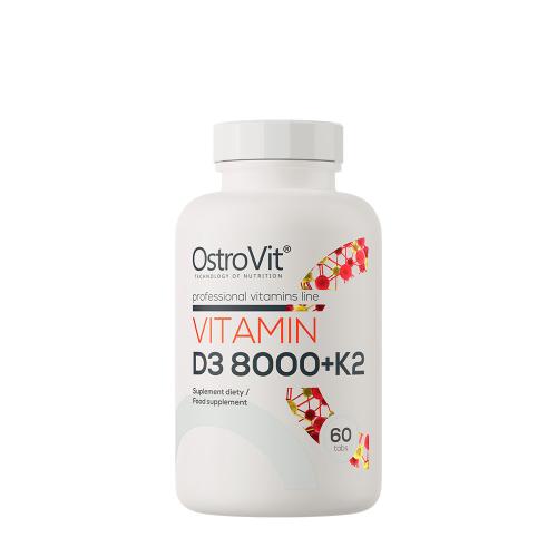 OstroVit Vitamina D3 8000 UI + K2 - Vitamin D3 8000 IU + K2 (60 Comprimate)