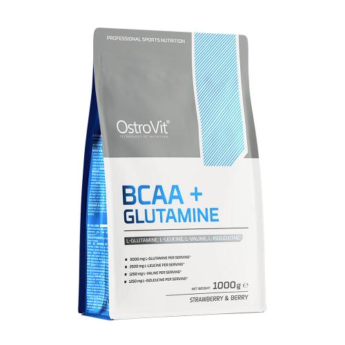 OstroVit BCAA + Glutamină - BCAA + Glutamine (1000 g, Wild Strawberry Blueberry)