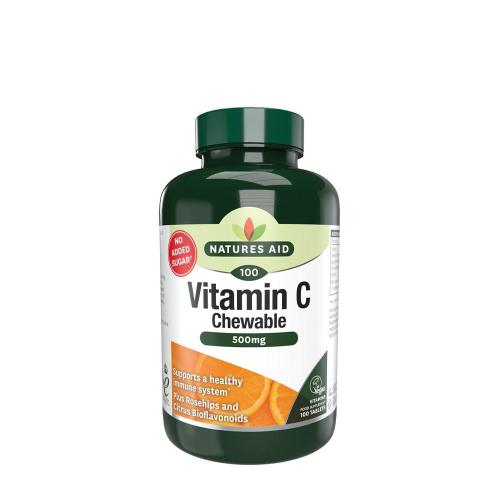 Natures Aid Vitamin C 500mg Chewable - Orange Flavour (100 Comprimate)