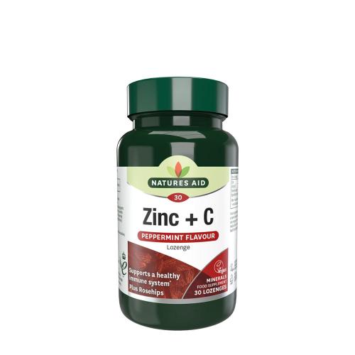 Natures Aid Zinc + C Lozenge - Peppermint Flavour (30 Comprimate de Supt)