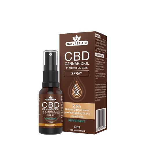 Natures Aid CBD Cannabidiol Spray 2,5% CBD - CBD Cannabidiol Spray 2,5% (10 ml, Mentă Piperată)