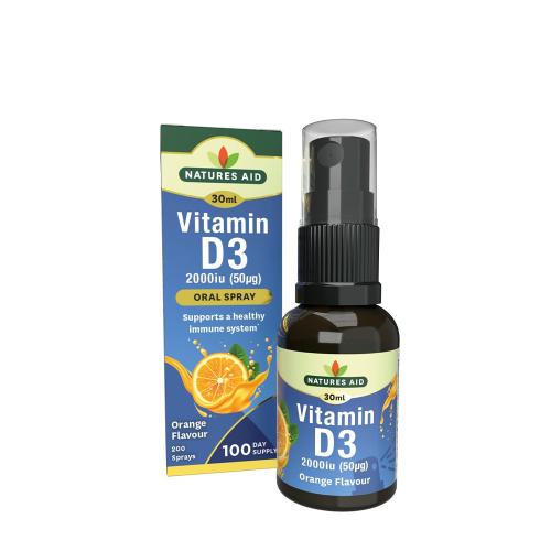 Natures Aid Vitamina D3 Spray oral zilnic - Vitamin D3 Daily Oral Spray (30 ml, Portocale)