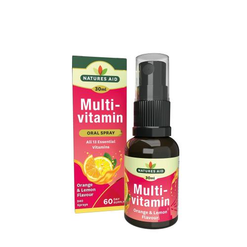 Natures Aid Multivitamine zilnice Spray oral zilnic - Multivitamin Daily Oral Spray (30 ml, Lămâie și Portocale)