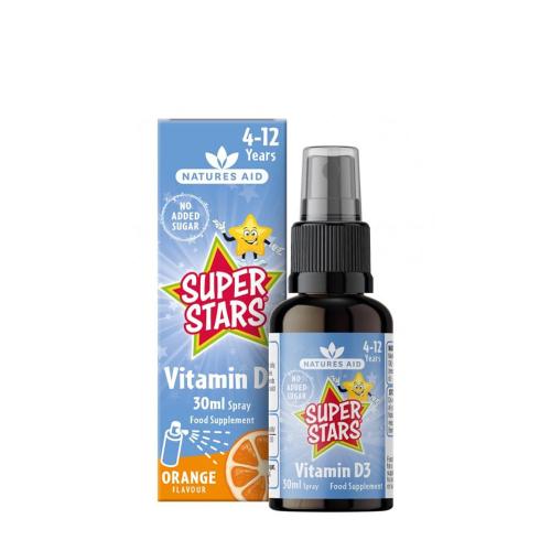 Natures Aid Super Stars Vitamina D3 Spray - Super Stars Vitamin D3 Spray (30 ml, Portocale)