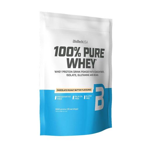 BioTechUSA 100% Pure Whey (1000 g, Unt de Arahide cu Ciocolată)