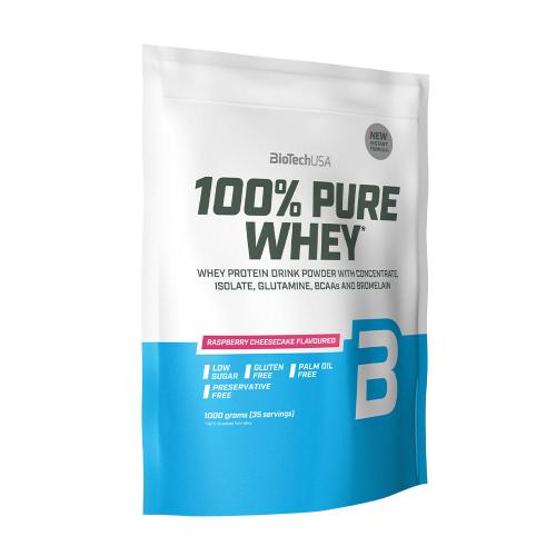 BioTechUSA 100% Pure Whey (1000 g, Cheesecake cu zmeură)