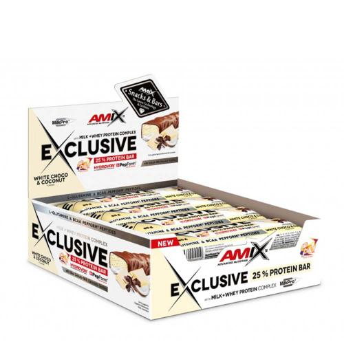 Amix Exclusive Protein Bar (12 x 85g, Ciocolată Albă)