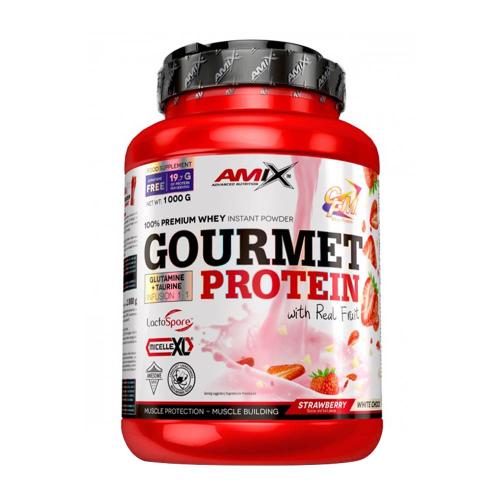 Amix Gourmet Protein (1000 g, Ciocolată Albă cu Căpșuni)