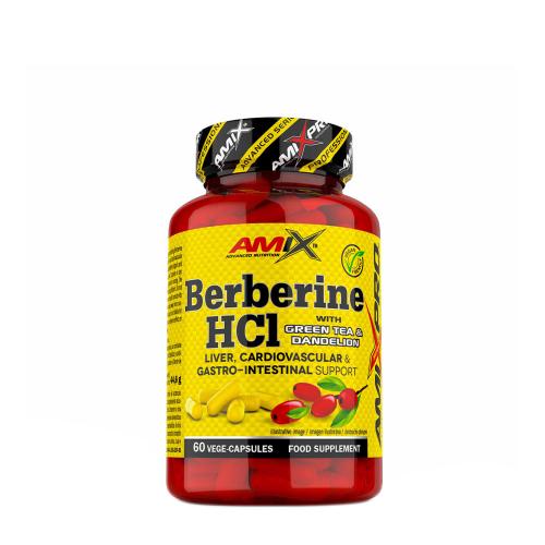 Amix Pro Berberine HCI cu ceai verde și păpădie - Pro Berberine HCI With Green Tea & Dandelion (60 Capsule)