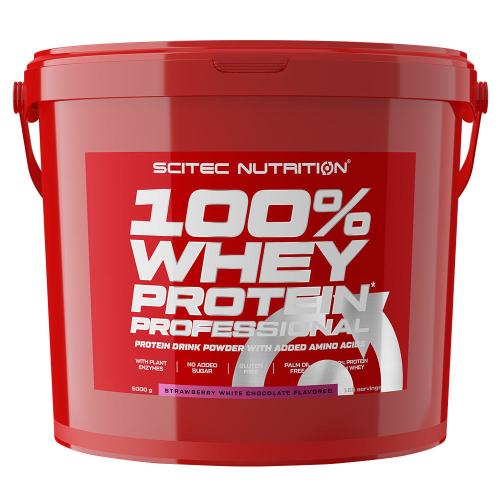Scitec Nutrition 100% Whey Protein Professional (5000 g, Ciocolată Albă cu Căpșuni)