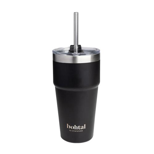 SmartShake Bohtal Double Insulated Travel Mug With Straw (600 ml, Negru)