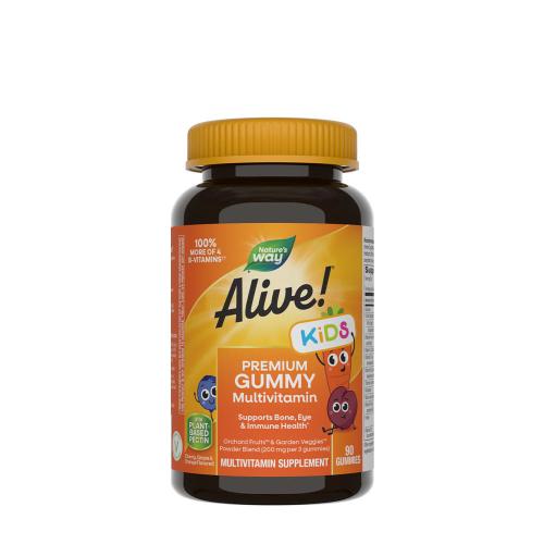 Natures Way Alive!® Premium Kids Multivitamin Gummy (90 Jeleuri, Cireșe, portocale și struguri)