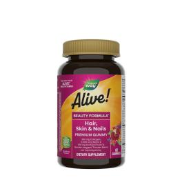   Nature's Way Alive!® Hair, Skin & Nails Gummies (60 Jeleuri, Căpșuni)