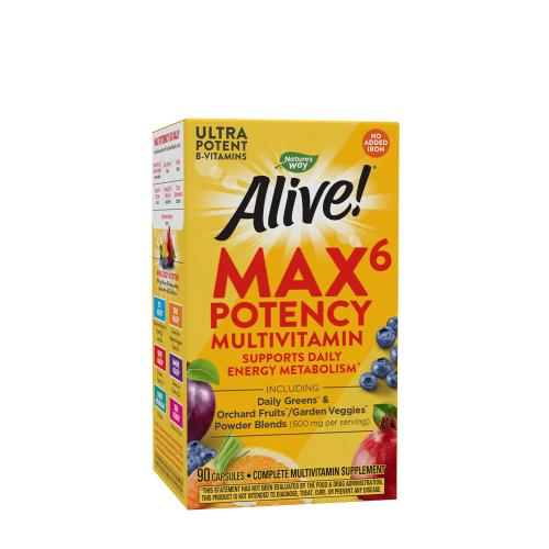 Natures Way Alive!® Max6 Max Potency Daily Multivitamin Without Iron (90 Capsule)