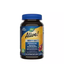   Nature's Way Alive!® Premium Men’s 50+ Gummy Multivitamin (75 Jeleuri, Cireșe, portocale și struguri)