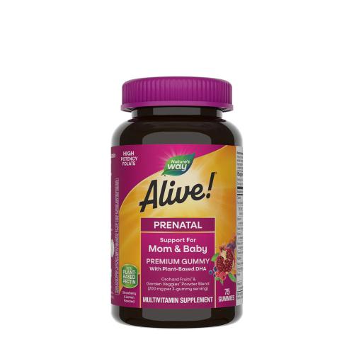 Natures Way Alive!® Premium Prenatal Gummies (75 Jeleuri, Căpșuni-lămâie)