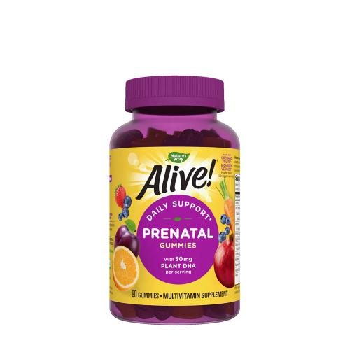 Natures Way Alive!® Daily Support Prenatal Gummy Multivitamin (90 Jeleuri, Limonadă de portocale și zmeură)