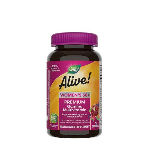 Natures Way Alive!® Premium Women’s 50+ Gummy Multivitamin (75 Jeleuri, Cireșe și struguri)