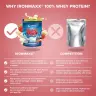 Ironmaxx 100% Whey Protein (500 g, Ciocolată Albă cu Căpșuni)