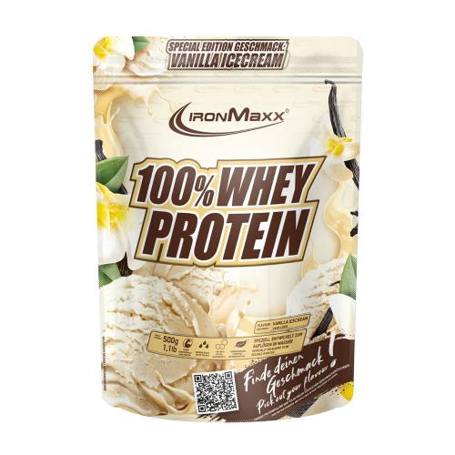 Ironmaxx 100% Whey Protein (500 g, Înghețată cu Vanilie)