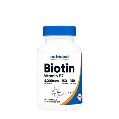 Nutricost Biotin with Coconut Oil Softgels 5000 mcg (150 Capsule moi)