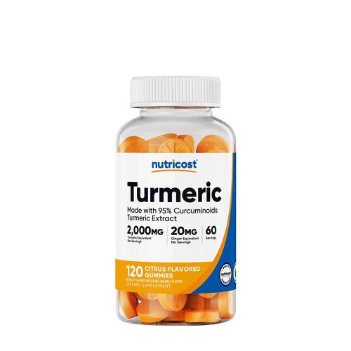 Nutricost Turmeric Gummies 2,000 mg (120 Jeleuri, Lămâie)