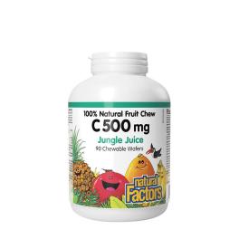   Natural Factors Vitamin C 500 mg 100% Natural Fruit Chew (90 Comprimate masticabile, Jungle Juice)