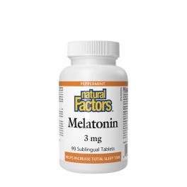   Natural Factors Melatonin 3 mg (90 Comprimate, Mentă Piperată)