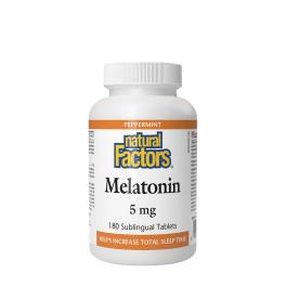   Natural Factors Melatonin 5 mg (180 Comprimate, Mentă Piperată)