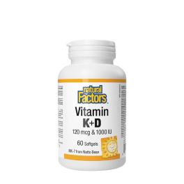   Natural Factors Vitamin K+D 120 mcg & 1000 IU (60 Capsule moi)