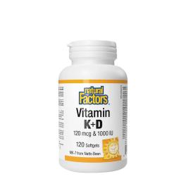   Natural Factors Vitamin K+D 120 mcg & 1000 IU (120 Capsule moi)