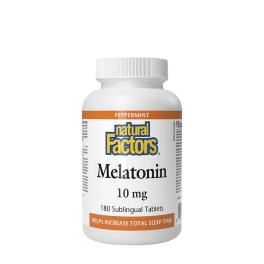   Natural Factors Melatonin 10 mg (180 Comprimate, Mentă Piperată)