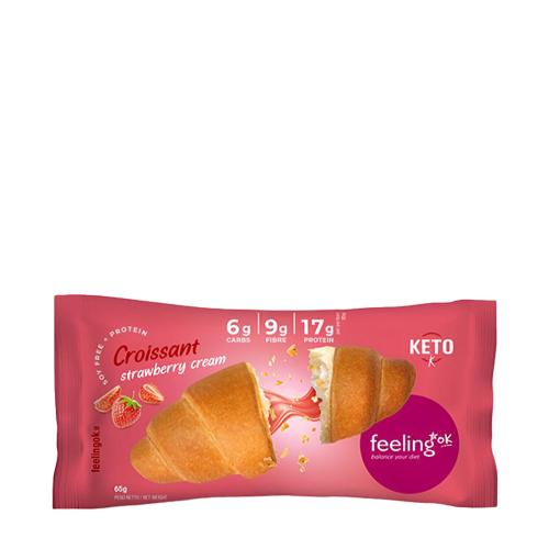 FeelingOK High Protein Croissant (65 g, Cremă de Căpșuni)