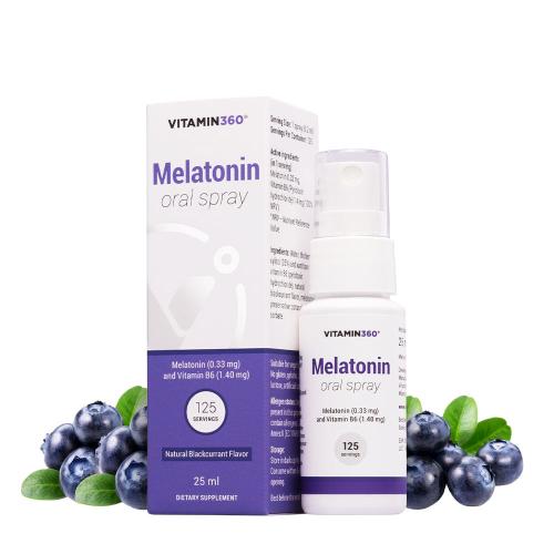 Vitamin360 Melatonin Oral Spray  (25 ml, Coacăze Negre)