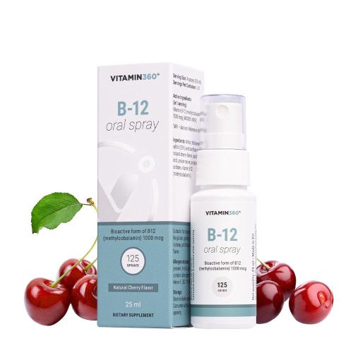 Vitamin360 B-12 Oral Spray (25 ml, Cireșe)