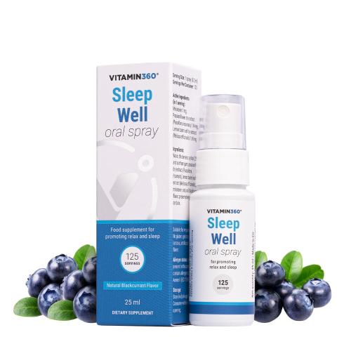 Vitamin360 Sleep Well Oral Spray (25 ml, Coacăze Negre)