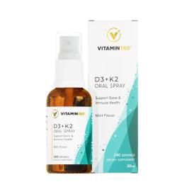 Vitamin360 D3 + K2 Oral Spray  (30 ml, Aromă de mentă)