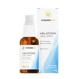   Vitamin360 Melatonin Oral Spray 1 mg (30 ml, Aromă de mentă)
