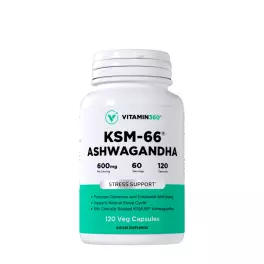   Vitamin360 KSM-66 Ashwagandha® 600 mg – Supliment alimentar premium cu ashwagandha (120 Capsule Vegetale)